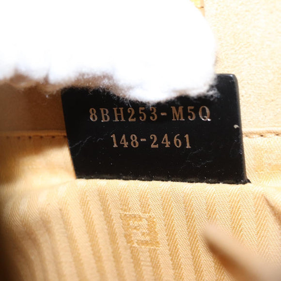 FENDI 2 JOURS Hand Bag Leather 2way Yellow Silver Auth am9630