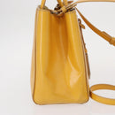 FENDI 2 JOURS Hand Bag Leather 2way Yellow Silver Auth am9630-5