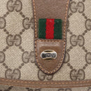 GUCCI GG Supreme Web Sherry Line Clutch Bag PVC Beige Gold 89 01 030 Auth am9631-12