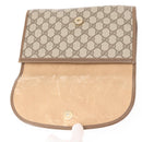 GUCCI GG Supreme Web Sherry Line Clutch Bag PVC Beige Gold 89 01 030 Auth am9631-13