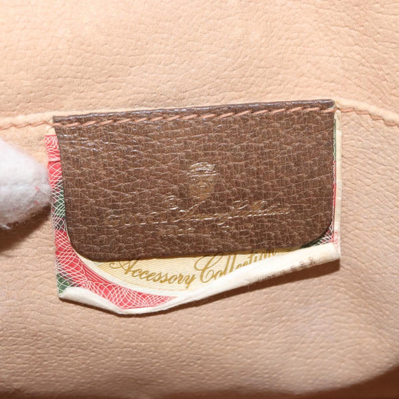 GUCCI GG Supreme Web Sherry Line Clutch Bag PVC Beige Gold 89 01 030 Auth am9631