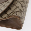 GUCCI GG Supreme Web Sherry Line Clutch Bag PVC Beige Gold 89 01 030 Auth am9631-8