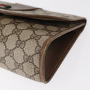 GUCCI GG Supreme Web Sherry Line Clutch Bag PVC Beige Gold 89 01 030 Auth am9631-9