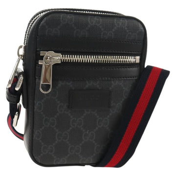 GUCCI GG Supreme Sherry Line Shoulder Bag PVC Black Silver 598103 Auth am9634M