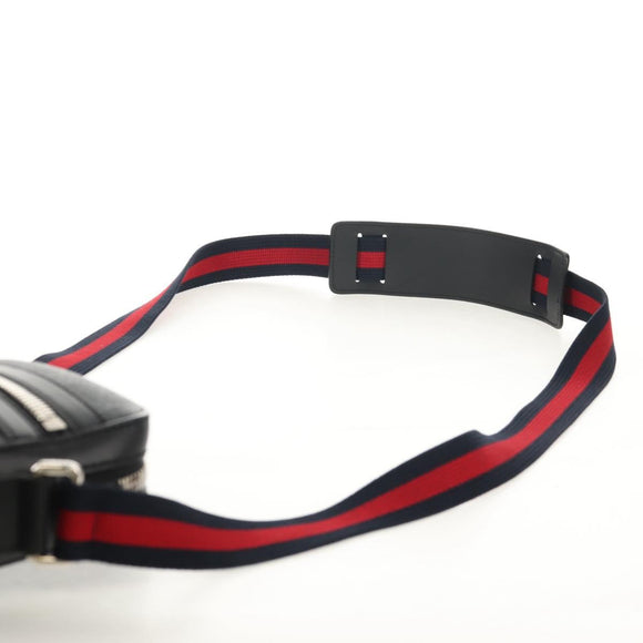 GUCCI GG Supreme Sherry Line Shoulder Bag PVC Black Silver 598103 Auth am9634M