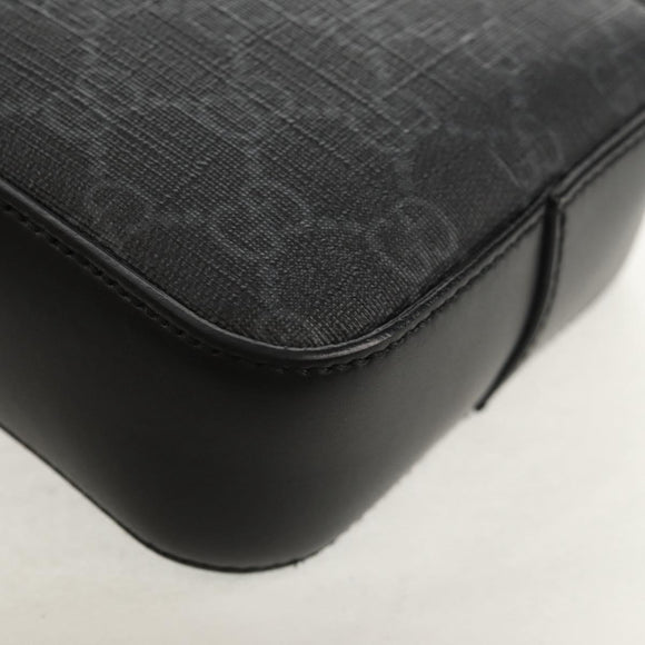 GUCCI GG Supreme Sherry Line Shoulder Bag PVC Black Silver 598103 Auth am9634M