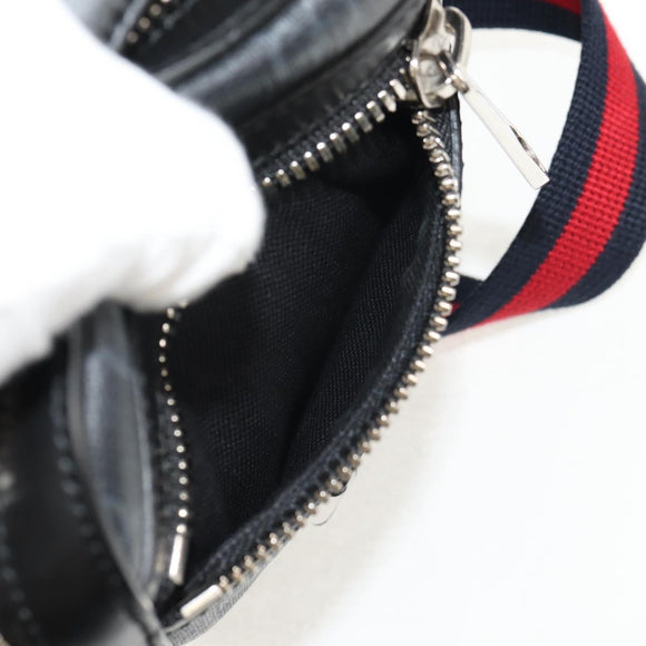 GUCCI GG Supreme Sherry Line Shoulder Bag PVC Black Silver 598103 Auth am9634M