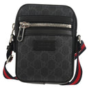 GUCCI GG Supreme Sherry Line Shoulder Bag PVC Black Silver 598103 Auth am9634M-13