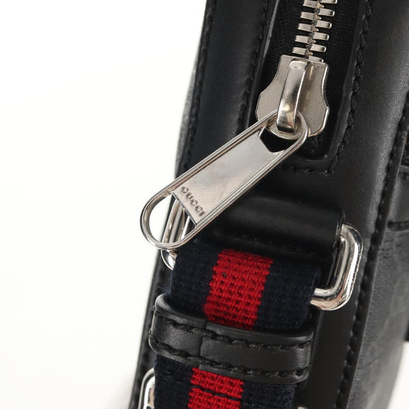 GUCCI GG Supreme Sherry Line Shoulder Bag PVC Black Silver 598103 Auth am9634M