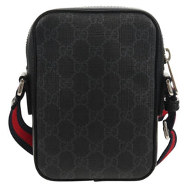 GUCCI GG Supreme Sherry Line Shoulder Bag PVC Black Silver 598103 Auth am9634M - 0