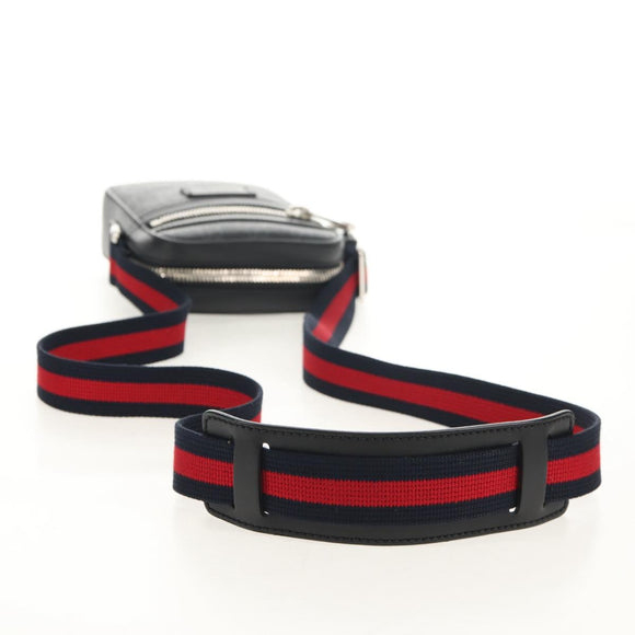 GUCCI GG Supreme Sherry Line Shoulder Bag PVC Black Silver 598103 Auth am9634M