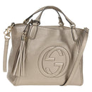 GUCCI Soho Hand Bag Leather 2way Champagne Gold Gold 336751 Auth am9635V-1