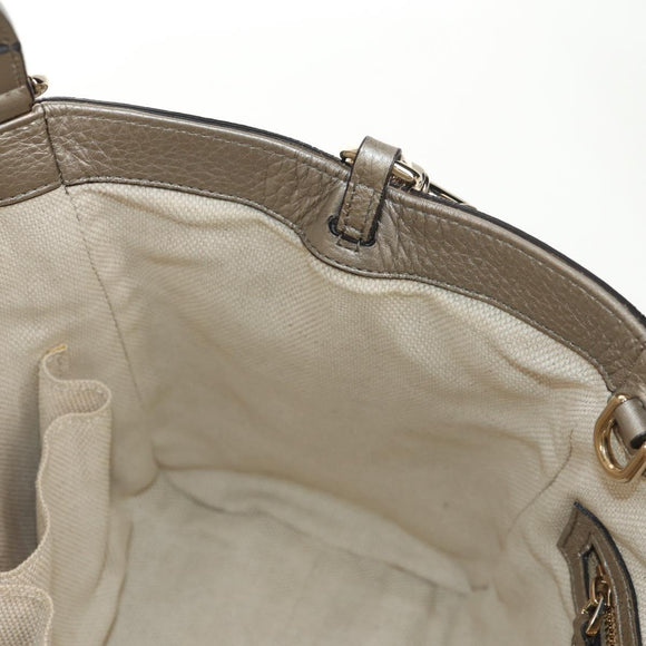 GUCCI Soho Hand Bag Leather 2way Champagne Gold Gold 336751 Auth am9635V