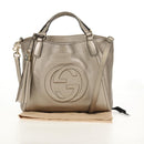 GUCCI Soho Hand Bag Leather 2way Champagne Gold Gold 336751 Auth am9635V-26