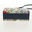 GUCCI Flora Hand Bag Canvas 2way Blue White 550141 Auth am9636M-5