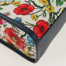 GUCCI Flora Hand Bag Canvas 2way Blue White 550141 Auth am9636M-16