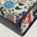 GUCCI Flora Hand Bag Canvas 2way Blue White 550141 Auth am9636M-17