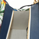 GUCCI Flora Hand Bag Canvas 2way Blue White 550141 Auth am9636M-25