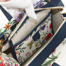 GUCCI Flora Hand Bag Canvas 2way Blue White 550141 Auth am9636M-26