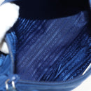 PRADA Pouch Nylon Blue Silver Auth am9642V-9