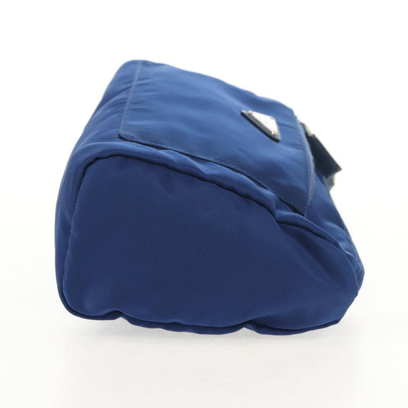 PRADA Pouch Nylon Blue Silver Auth am9642V