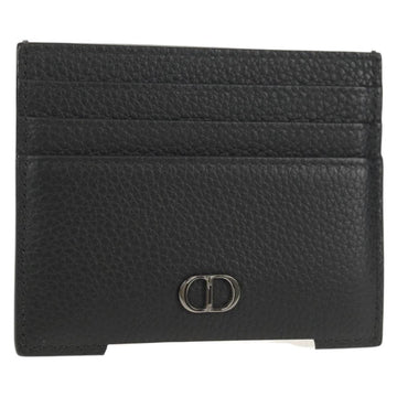 Christian Dior Card Case Leather Black Auth am9643V
