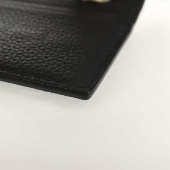 Christian Dior Card Case Leather Black Auth am9643V
