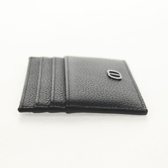 Christian Dior Card Case Leather Black Auth am9643V