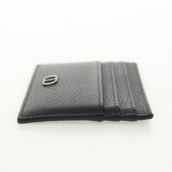 Christian Dior Card Case Leather Black Auth am9643V