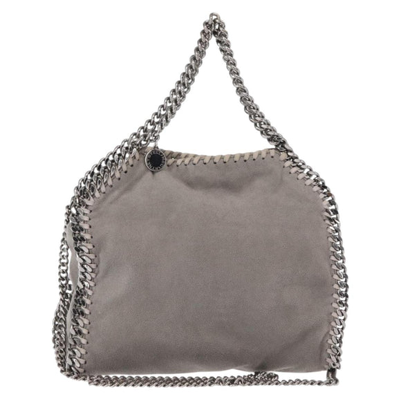 Stella MacCartney Chain Falabella Bag polyester Gray Silver 371223 Auth am9648