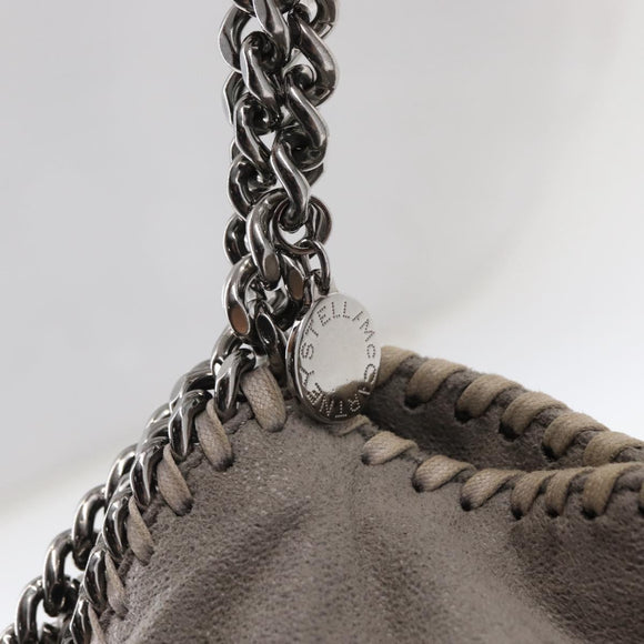 Stella MacCartney Chain Falabella Bag polyester Gray Silver 371223 Auth am9648
