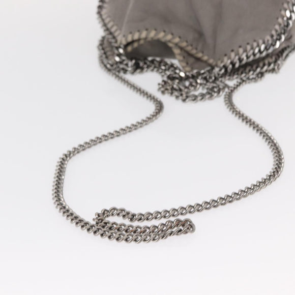 Stella MacCartney Chain Falabella Bag polyester Gray Silver 371223 Auth am9648