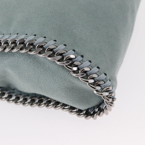 Stella MacCartney Falabella Chain Bag Suede Light Blue Silver 371223 Auth am9649