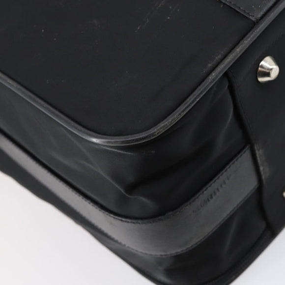 PRADA Trunk Nylon Black Silver Auth am9650