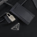 PRADA Trunk Nylon Black Silver Auth am9650-18