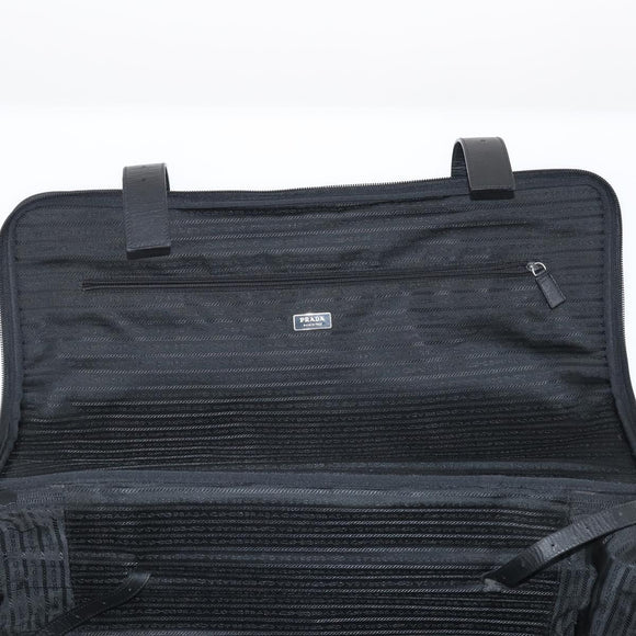 PRADA Trunk Nylon Black Silver Auth am9650