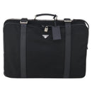 PRADA Trunk Nylon Black Silver Auth am9650-2