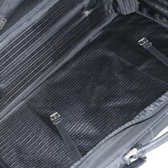 PRADA Trunk Nylon Black Silver Auth am9650