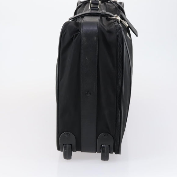 PRADA Trunk Nylon Black Silver Auth am9650