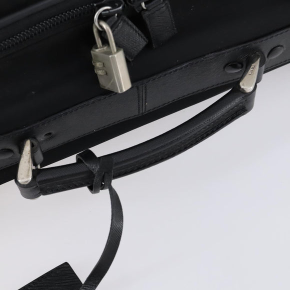 PRADA Trunk Nylon Black Silver Auth am9650