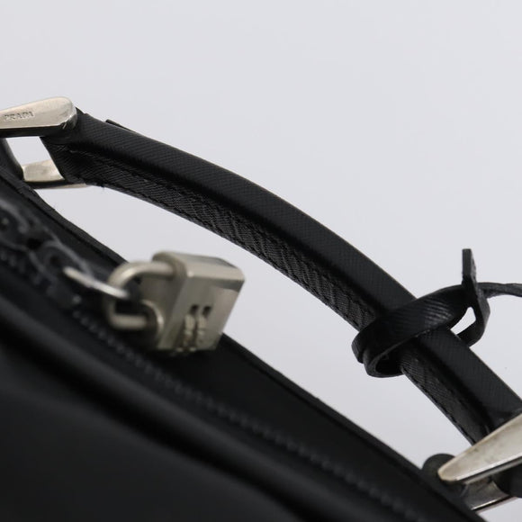 PRADA Trunk Nylon Black Silver Auth am9650