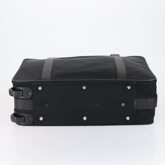 PRADA Trunk Nylon Black Silver Auth am9650