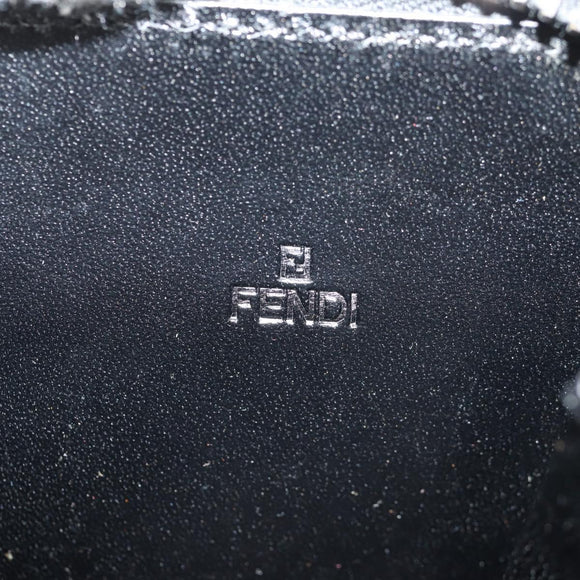 FENDI Zucchino Canvas Coin Purse Red Silver Auth am9652A