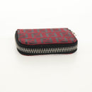 FENDI Zucchino Canvas Coin Purse Red Silver Auth am9652A-5