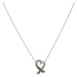 TIFFANY&Co. Loving Heart Necklace Ag925 Silver Auth am9653