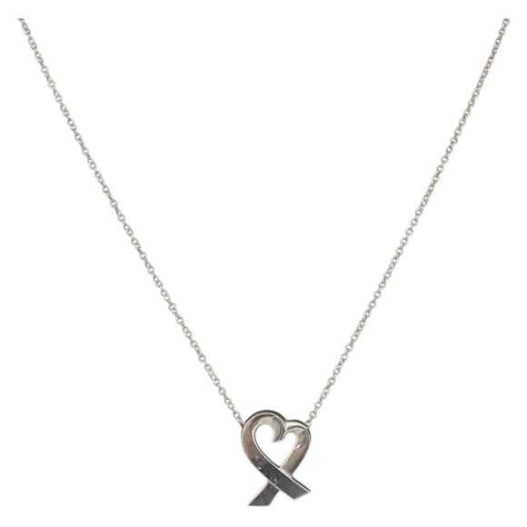 TIFFANY&Co. Loving Heart Necklace Ag925 Silver Auth am9653