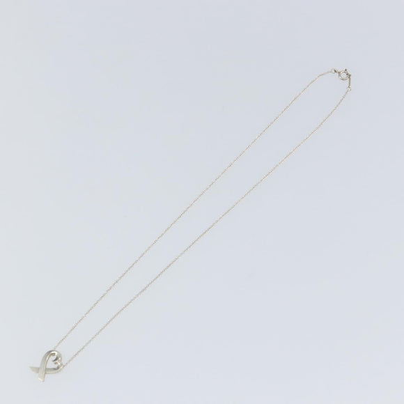 TIFFANY&Co. Loving Heart Necklace Ag925 Silver Auth am9653