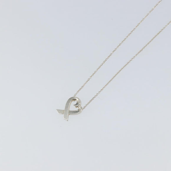 TIFFANY&Co. Loving Heart Necklace Ag925 Silver Auth am9653