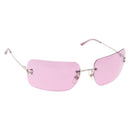 CHANEL COCO Mark Sunglasses metal Pink CC Auth am9657-1