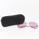 CHANEL COCO Mark Sunglasses metal Pink CC Auth am9657-12
